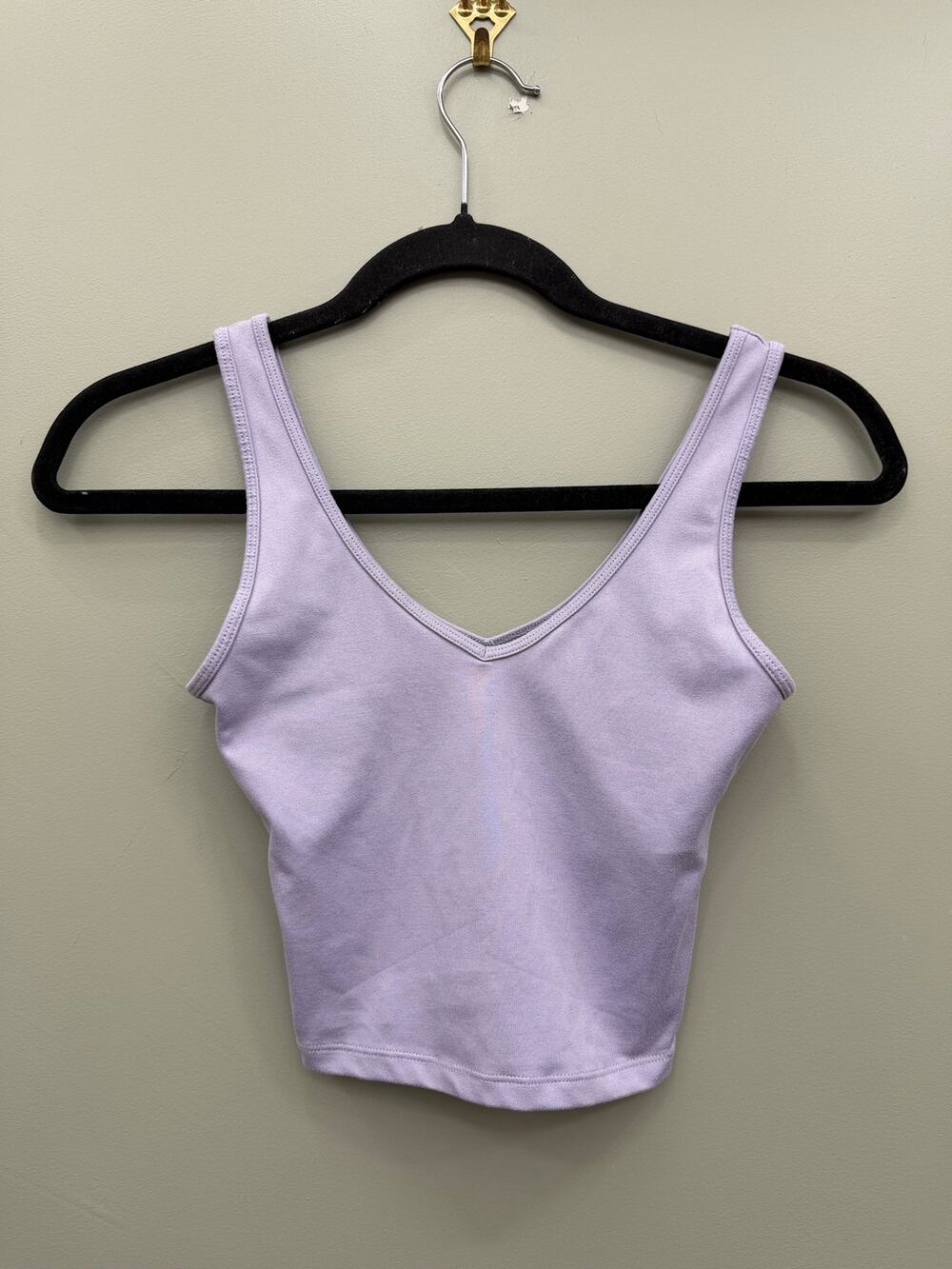 Hollister Lavender Double V Neck Cropped Tank Top XXS Y2K Stretch